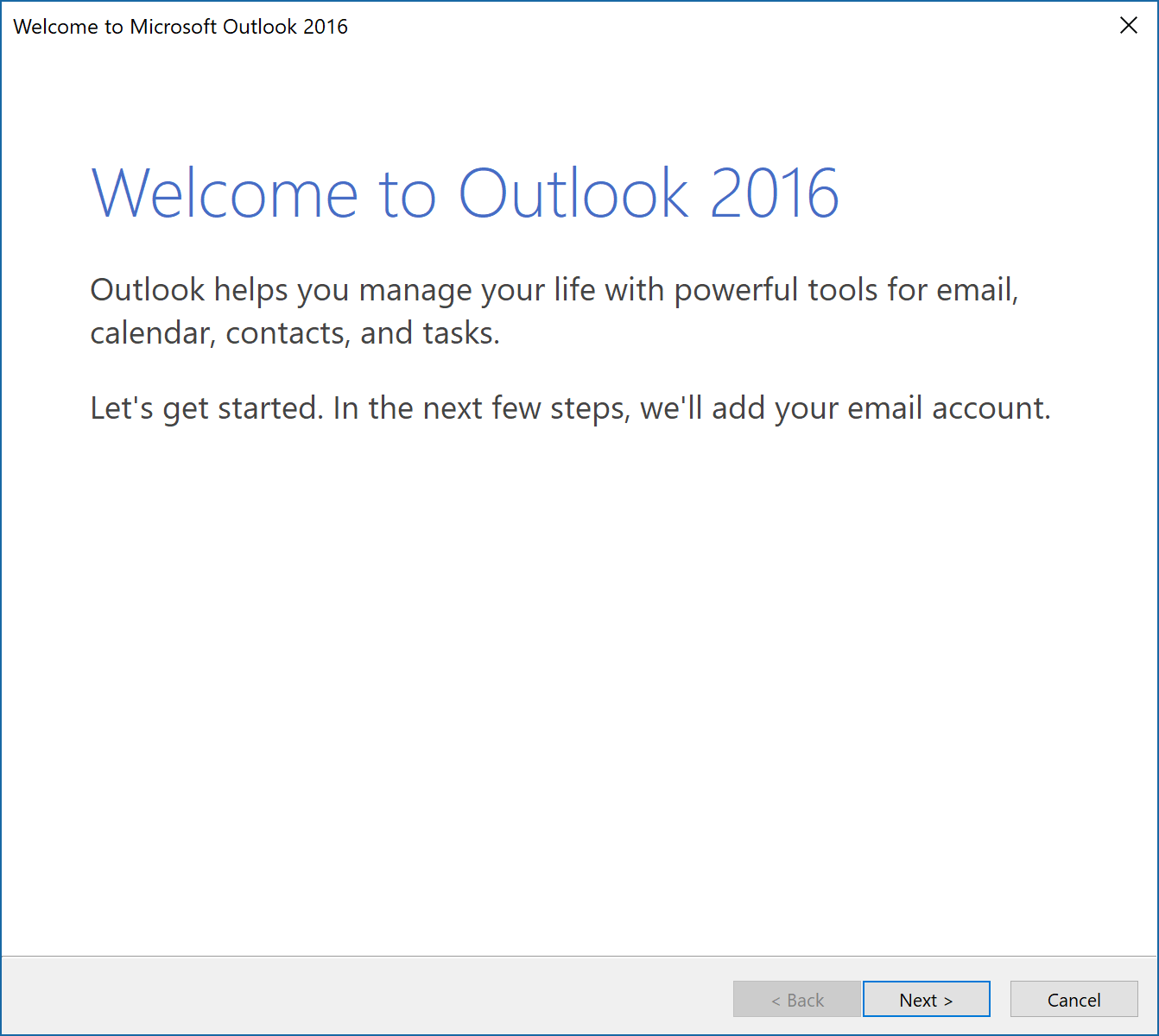 outlook 2016 for mac set up email account